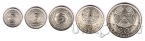 Казахстан набор 5 монет 1993 (UNC)