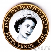 Джерси 50 пенсов 2011 60 лет Правления (2)