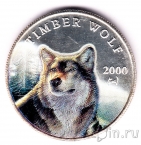 Либерия 10 долларов 2000 Волк