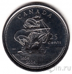 Канада 25 центов 2004 Корабль