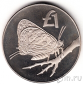 Кипр 1 фунт 2002 Бабочка