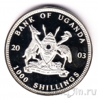Уганда 1000 шиллингов 2003 Горилла (2)