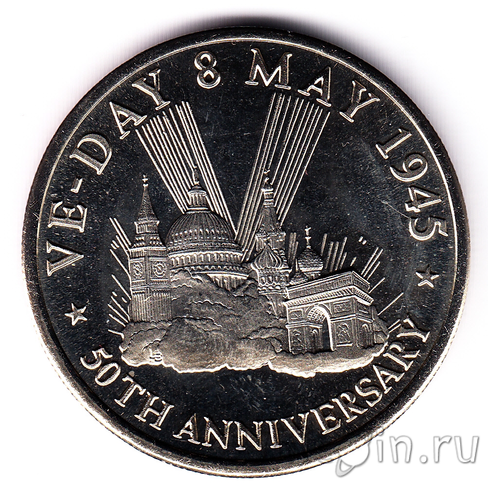 Тёркс и Кайкос 5 крон 1995 50 лет Победы. Интернет-магазин монет UniCoin