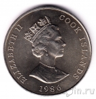 Острова Кука 1 доллар 1986 60 лет королеве