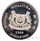 Сингапур 10 долларов 1999 Год кролика