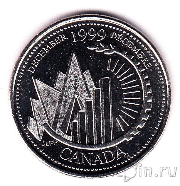 Канада 25 центов 1999 Декабрь. Интернет-магазин монет UniCoin