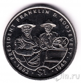 Либерия 1 доллар 1995 Франклин Рузвельт