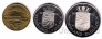 Нидерланды набор 1 и 2,5 гульдена 1980 и жетон. Коронация