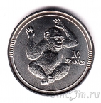 Джибути 10 франков 2003 Шимпанзе