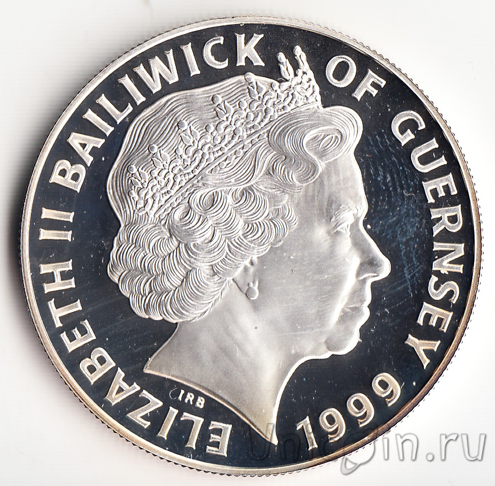 Гернси 5 фунтов 1999 Королева-Мать. Интернет-магазин монет UniCoin