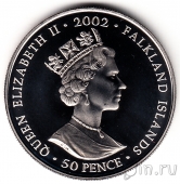 Фолклендские острова 50 пенсов 2002 50 лет правления