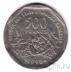 Центральноафриканские штаты 500 франков 1998