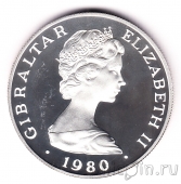 Гибралтар 1 крона 1980 80 лет Королеве-Матери