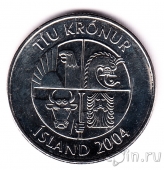 Исландия 10 крон 2004