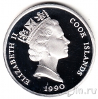 Острова Кука 10 долларов 1990 500 лет Открытия Америки