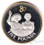 Гернси 5 фунтов 2006 80 лет Королеве