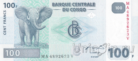 ДР Конго 100 франков 2007