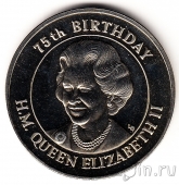 Тёркс и Кайкос 5 крон 2001 75 лет Королеве