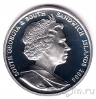 Южная Георгия и Южные Сандвичевы острова 2 фунта 2006 80 лет Елизавете II