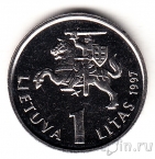 Литва 1 лит 1997 75 лет банку