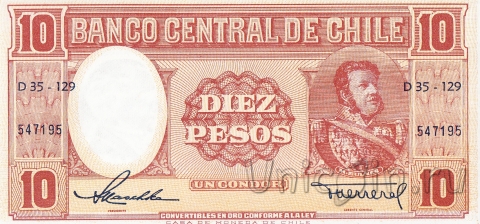 Чили 10 песо 1959