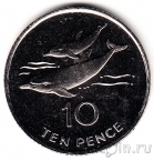 Остров Святой Елены 10 пенсов 2006 Дельфины