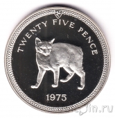 Остров Мэн 25 пенсов 1975 Мэнская кошка (серебро)