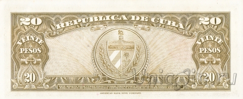 Куба 20 песо 1958