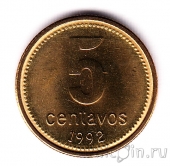 Аргентина 5 сентаво 1992