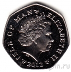 Остров Мэн 50 пенсов 2012 60 лет правления Королевы
