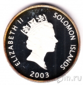 Соломоновы острова 25 долларов 2003 Самолет Supermarine Spitfire