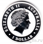 Австралия 1 доллар 2014 Кукабарра Монета серебряная.