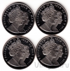 Остров Мэн набор 4 монеты 1 крона 2012 Евро-2012