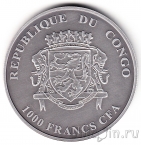 Республика Конго 1000 франков 2013 Бегемоты