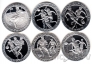Остров Мэн набор 6 монет 1 крона 1994 Футбол (серебро)