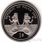 Палау 1 доллар 1998 Дельфин