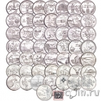 США набор монет 25 центов 1999-2008 50 штатов (D)