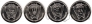 Французские территории набор 4 монеты 2014 Танки