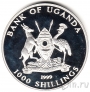 Уганда 1000 шиллингов 1999 Метание копья