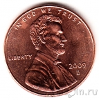 США 1 цент 2009 Юность Линкольна (D)