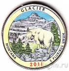 США 25 центов 2011 Glacier (цветная)