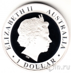 Монета серебряная. Австралия 1 доллар 2004 Человек на луне