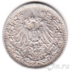 Германская Империя 1/2 марки 1906 (F)