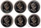 Острова Кука набор 6 монет 1 доллар 2003 Парусники