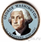 США 1 доллар 2007 №01 Джордж Вашингтон (цветная)