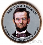 США 1 доллар 2010 №16 Авраам Линкольн  (цветная)