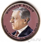 США 1 доллар 2013 №28 Вудро Уилсон (цветная)