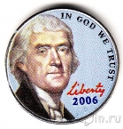 США 5 центов 2006 Монтичелло (цветная)