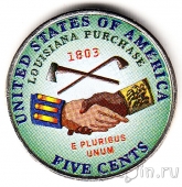 США 5 центов 2004 Покупка Луизианы (цветная)