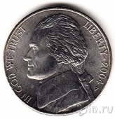 США 5 центов 2004 Покупка Луизианы (цветная)